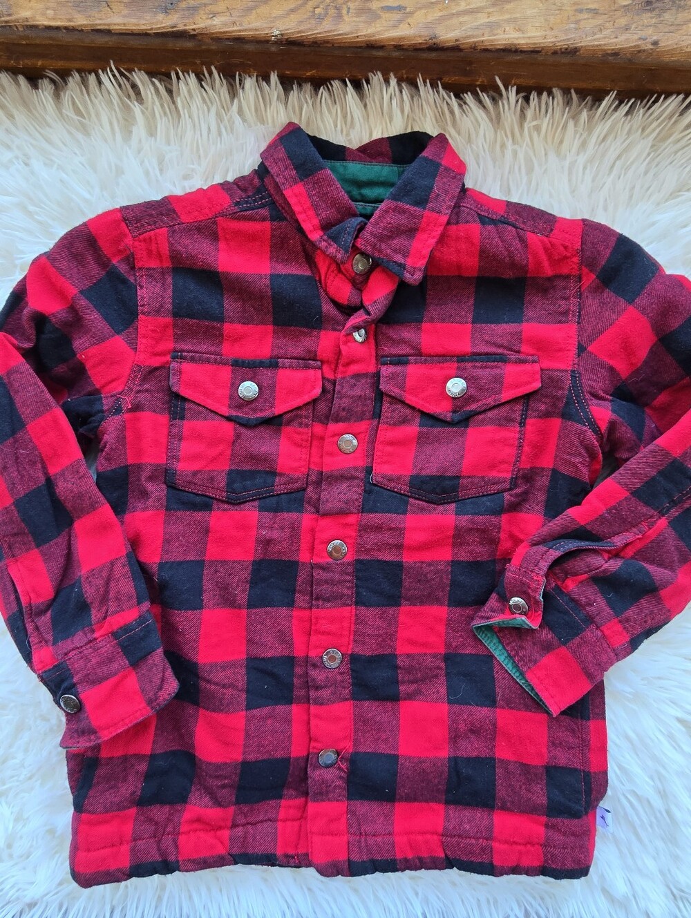 Tommy Bahama Fleece-Lined Buffalo Plaid Button-Up Jacket 7/8